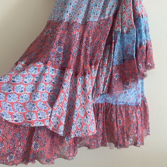 NWT Rebecca Taylor Amanda off shoulder mixed tier silk Dreas Size 6 - Picture 8 of 11